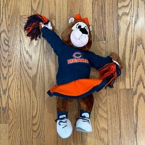 Vtg 1999 NANCO Chicago Bears NFL Cheerleader Plush Teddy Bear W/Pom Poms 20”